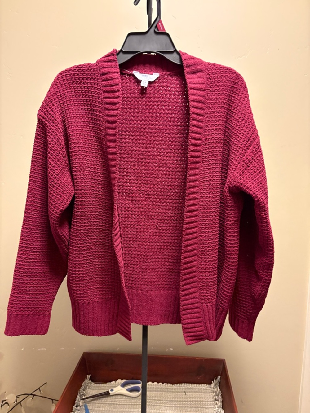 Time $ Tru open front long sleeve cardigan.